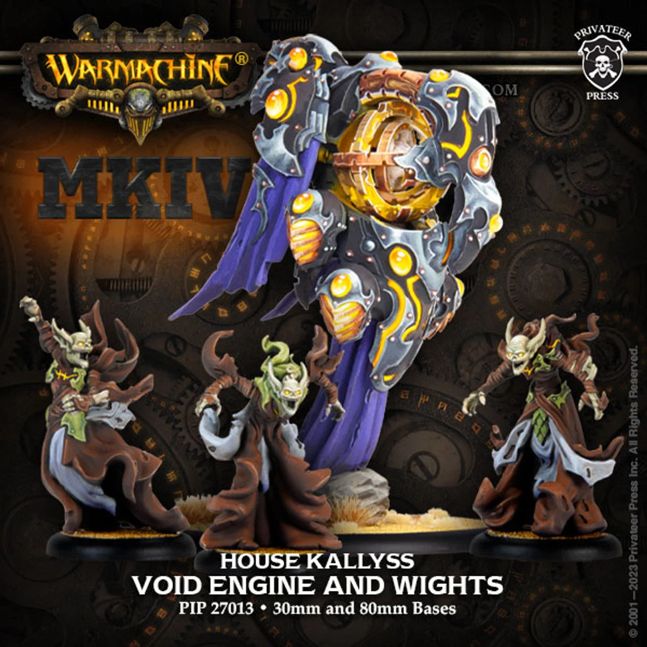 Warmachine MKIV (PIP 27013): Dusk House Kallyss - Solo: Void Engine and Wights (x3) (Resin)