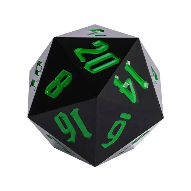 55mm Titan d20: Sharp Edge Contamination - Black with Green Ink