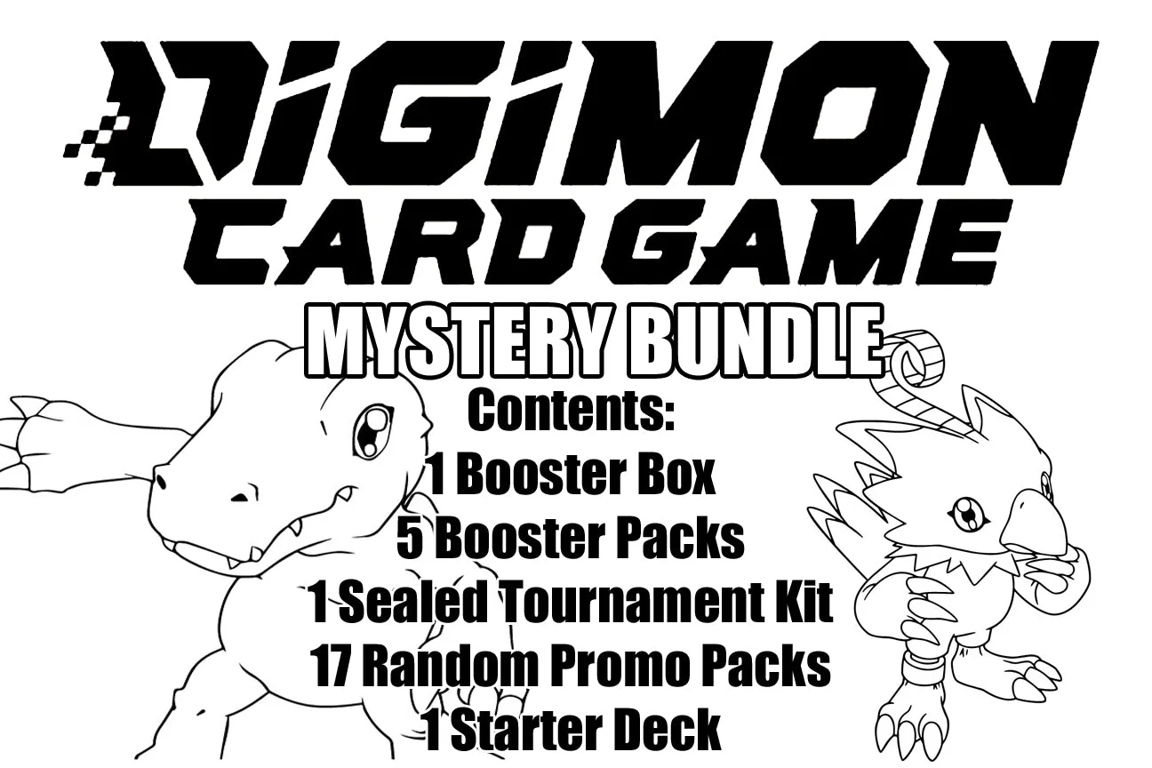 Digimon TCG Mystery Bundle (1 Box, 1 Starter, 5 Boosters, 1 Tournament Kit & 17 Promo Packs) - Bandai