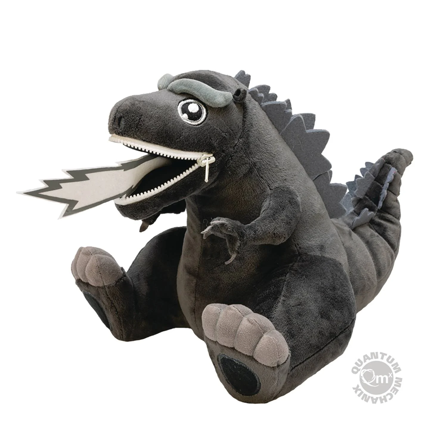GODZILLA BLACK AND WHITE PX ZIPPERMOUTH PLUSH - QUANTUM MECHANIX INC