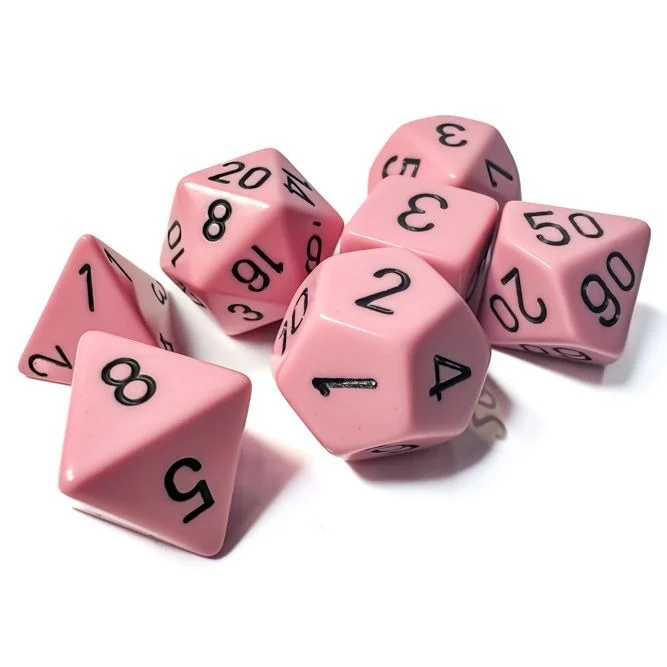 CHX25464: Opaque - Poly Set Pastel Pink w/black (7)