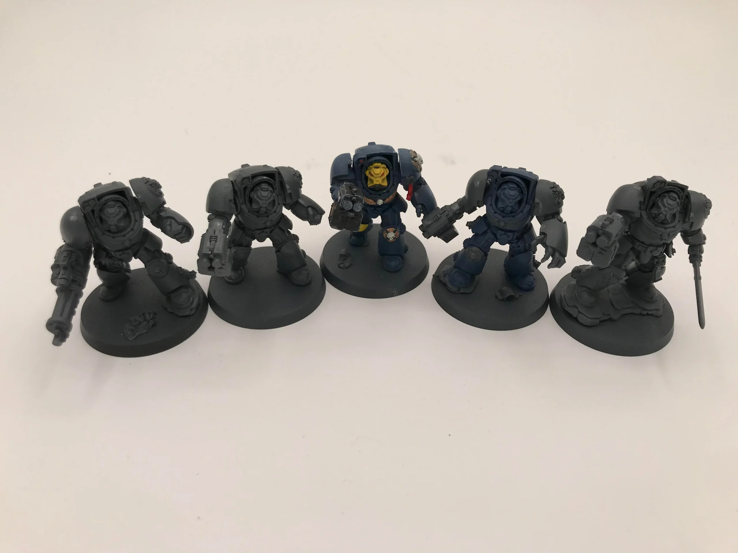 40K: Adeptus Astartes: Space Marine - Terminator Assault Squad x5 (USED) (Half-Painted, missing Teleport Homer)