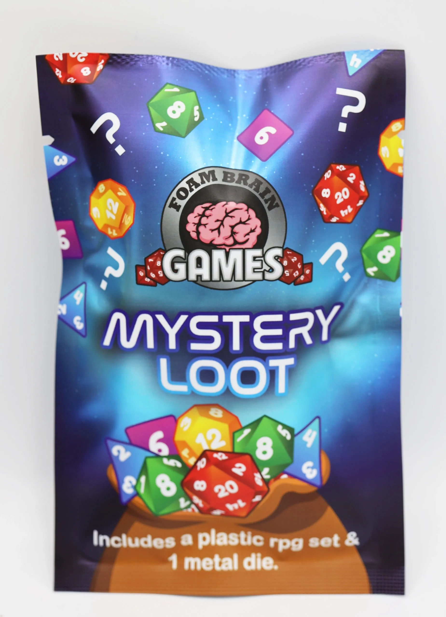 Mystery Loot: Plastic RPG Dice Set & Bonus Metal Die - Foam Brain Games