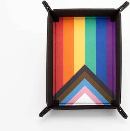 MDG: Pride Fold Up Velvet Dice Tray: Rainbow Flag - Metallic Dice Games